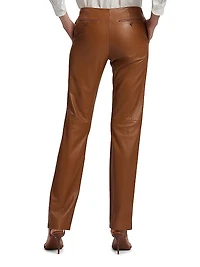 Benjamen Low-Rise Slim-Fit Leather Pants
