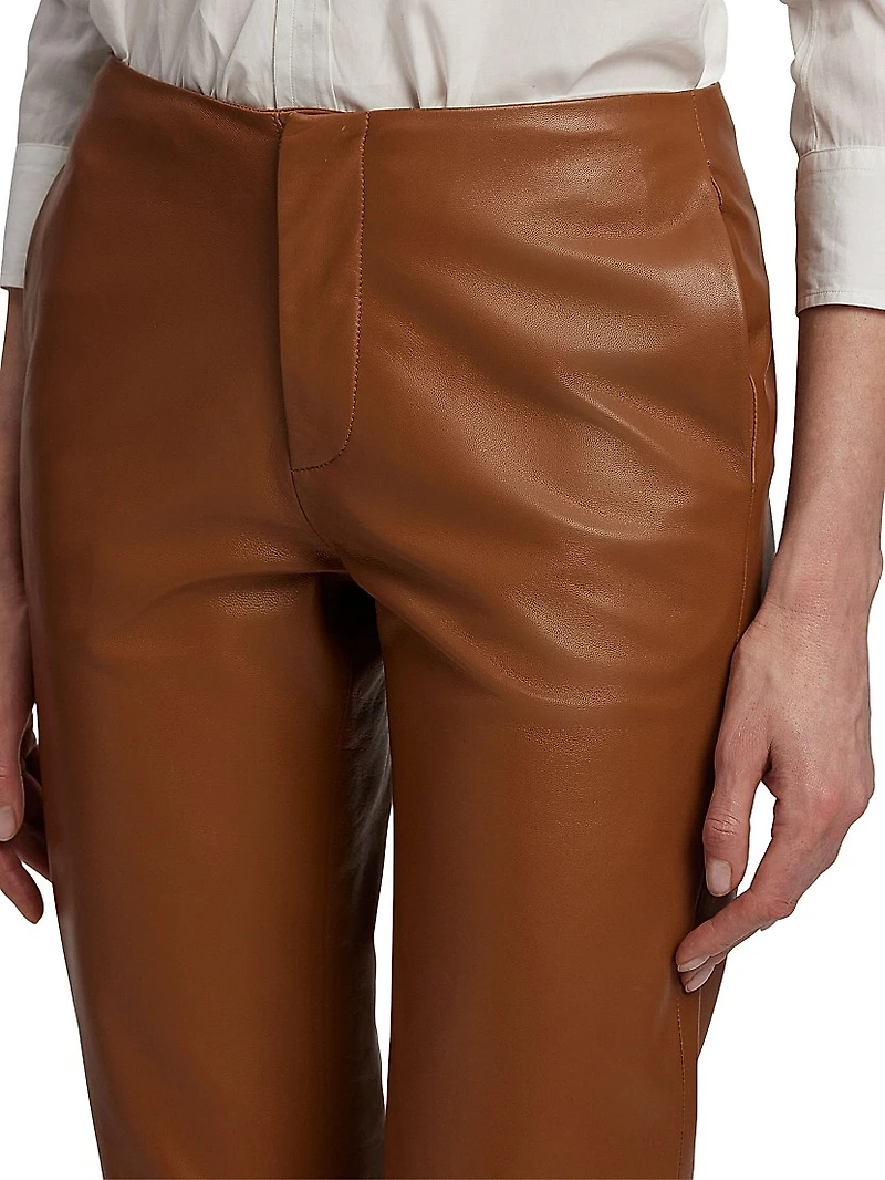 Benjamen Low-Rise Slim-Fit Leather Pants