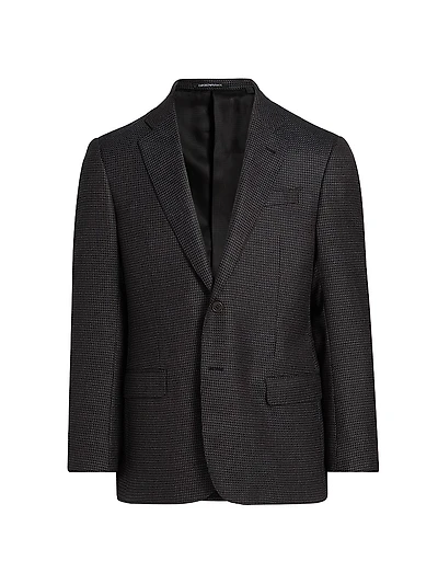 Micro Pattern Wool-Cashmere Sport Coat