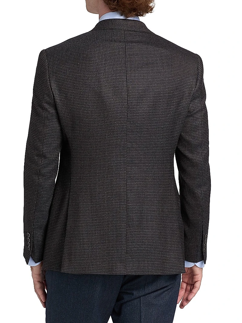 Micro Pattern Wool-Cashmere Sport Coat