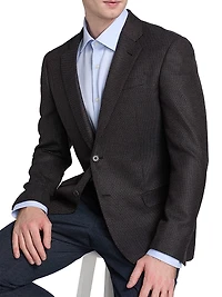 Micro Pattern Wool-Cashmere Sport Coat