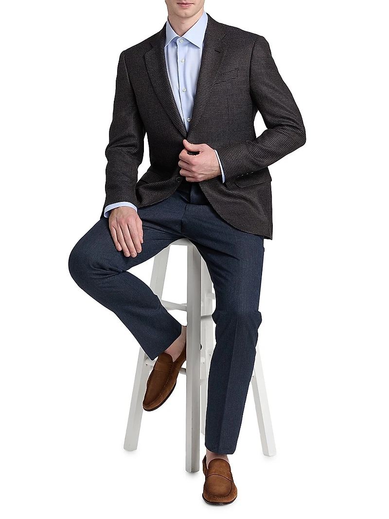 Micro Pattern Wool-Cashmere Sport Coat