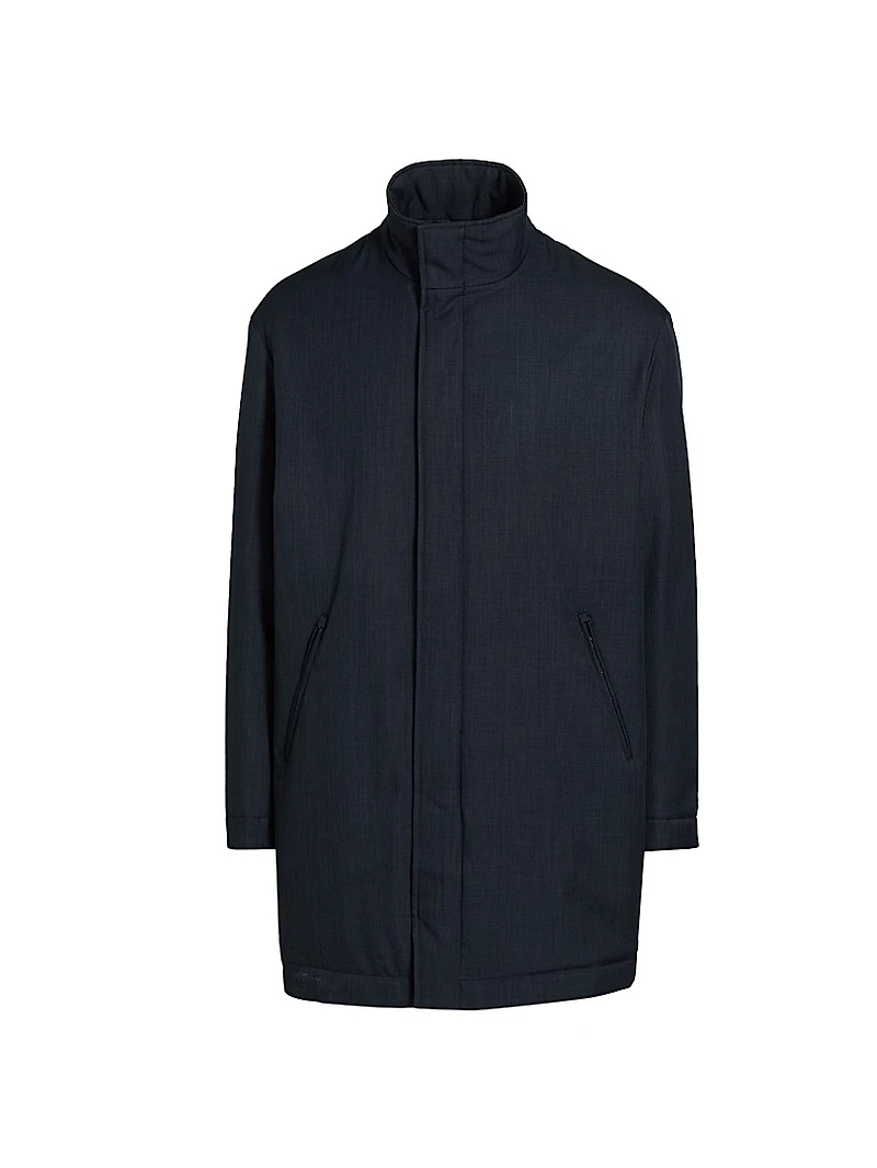 Caban Stand Collar Coat