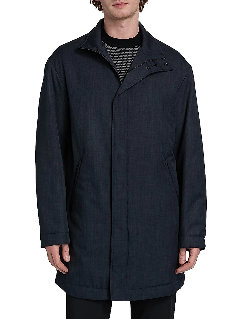 Caban Stand Collar Coat