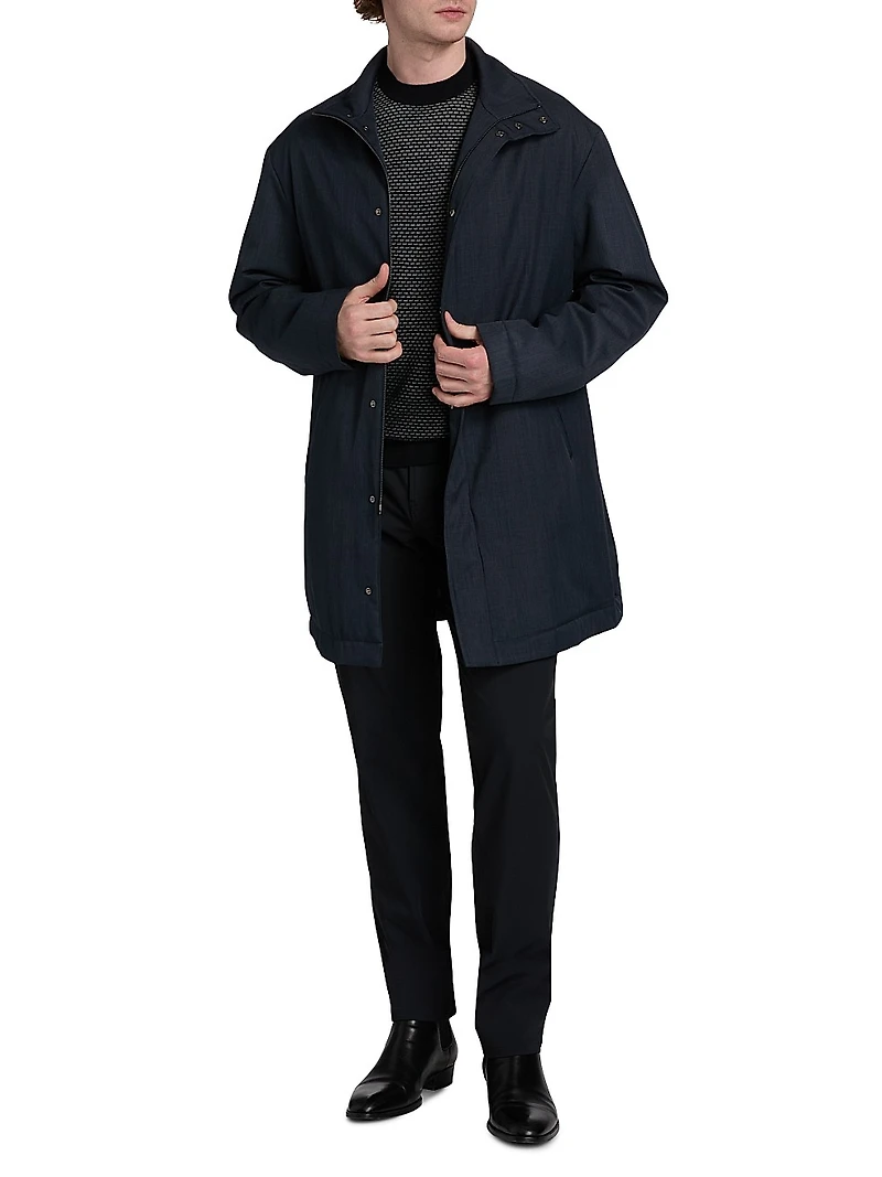 Caban Stand Collar Coat