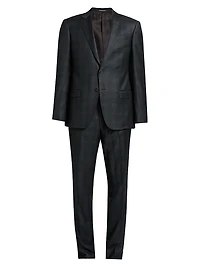 Plaid Wool Single-Breasted Suit