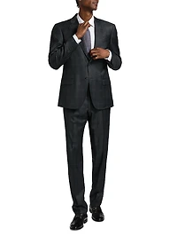 Plaid Wool Single-Breasted Suit