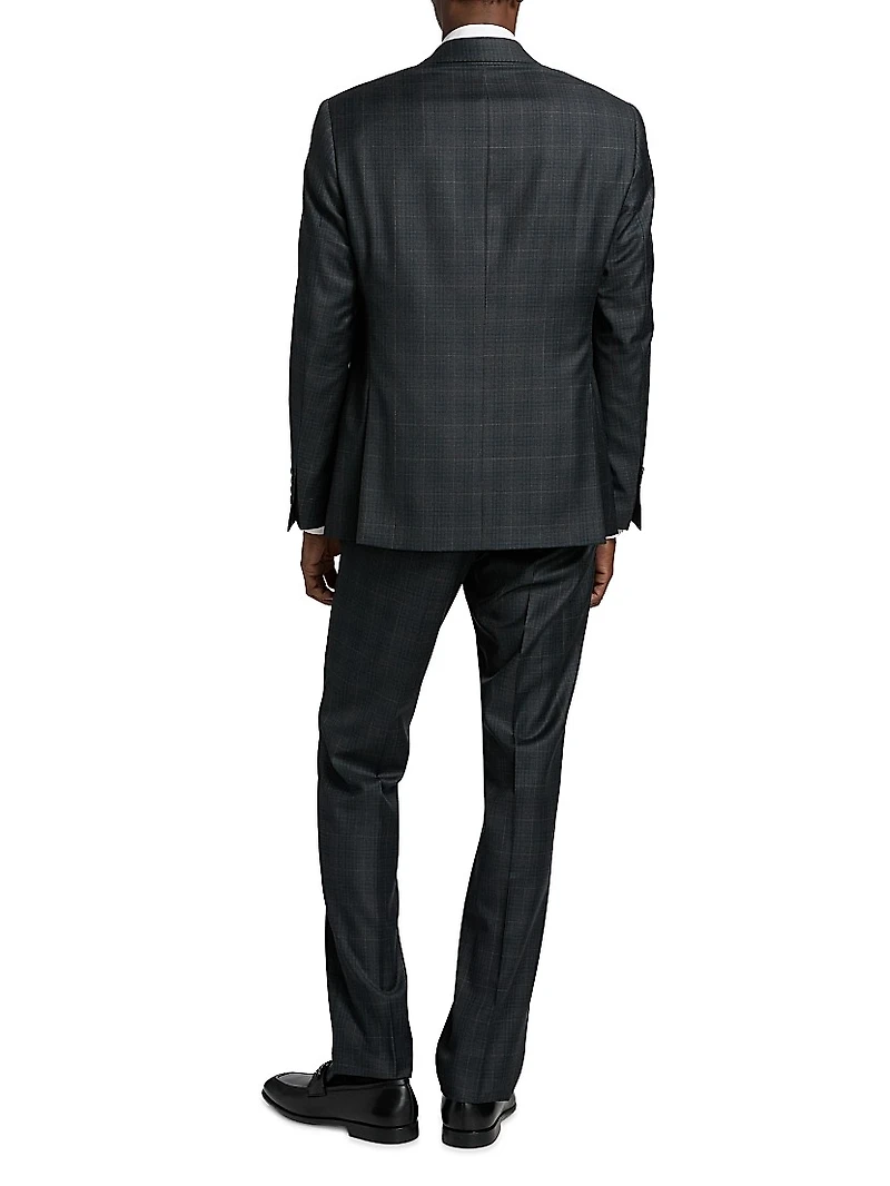 Plaid Wool Single-Breasted Suit