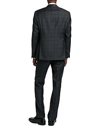 Plaid Wool Single-Breasted Suit