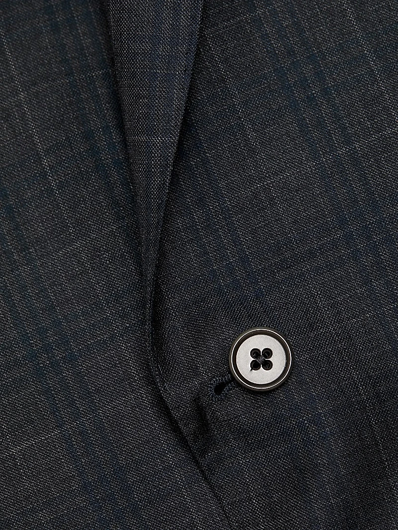 Plaid Wool Single-Breasted Suit
