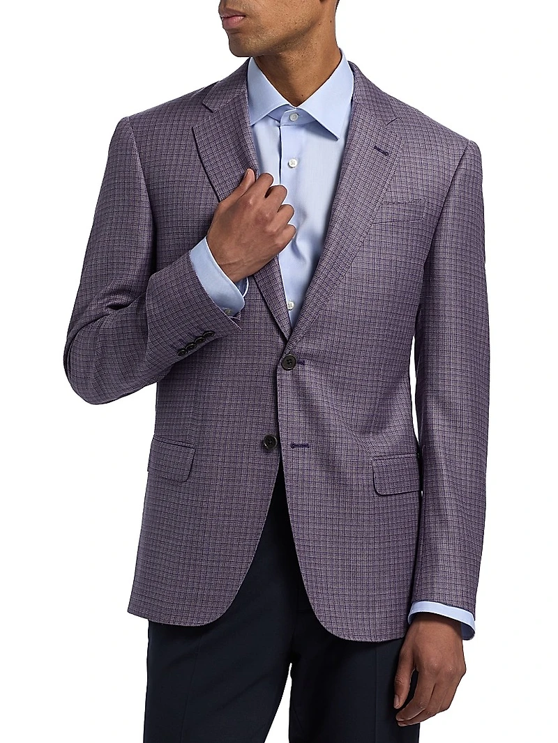 Box Plaid Wool Sport Coat
