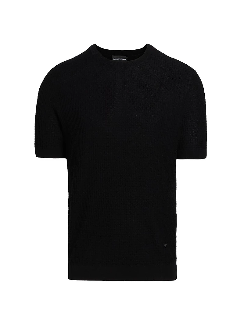 Chain Stitch Wool T-Shirt