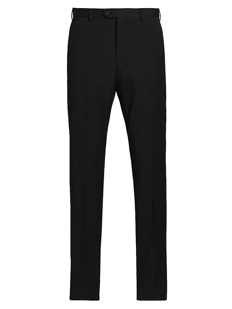 Flat Front Wool Trousers
