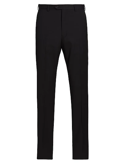 Flat Front Wool Trousers