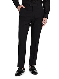 Flat Front Wool Trousers