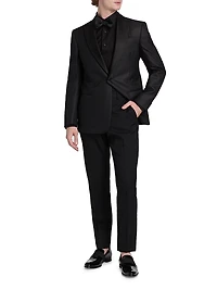 Flat Front Wool Trousers