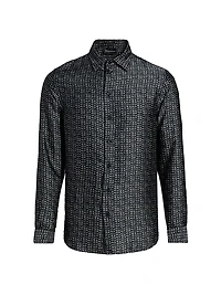Charcoal Lines Stretch Sport Shirt