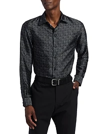 Charcoal Lines Stretch Sport Shirt