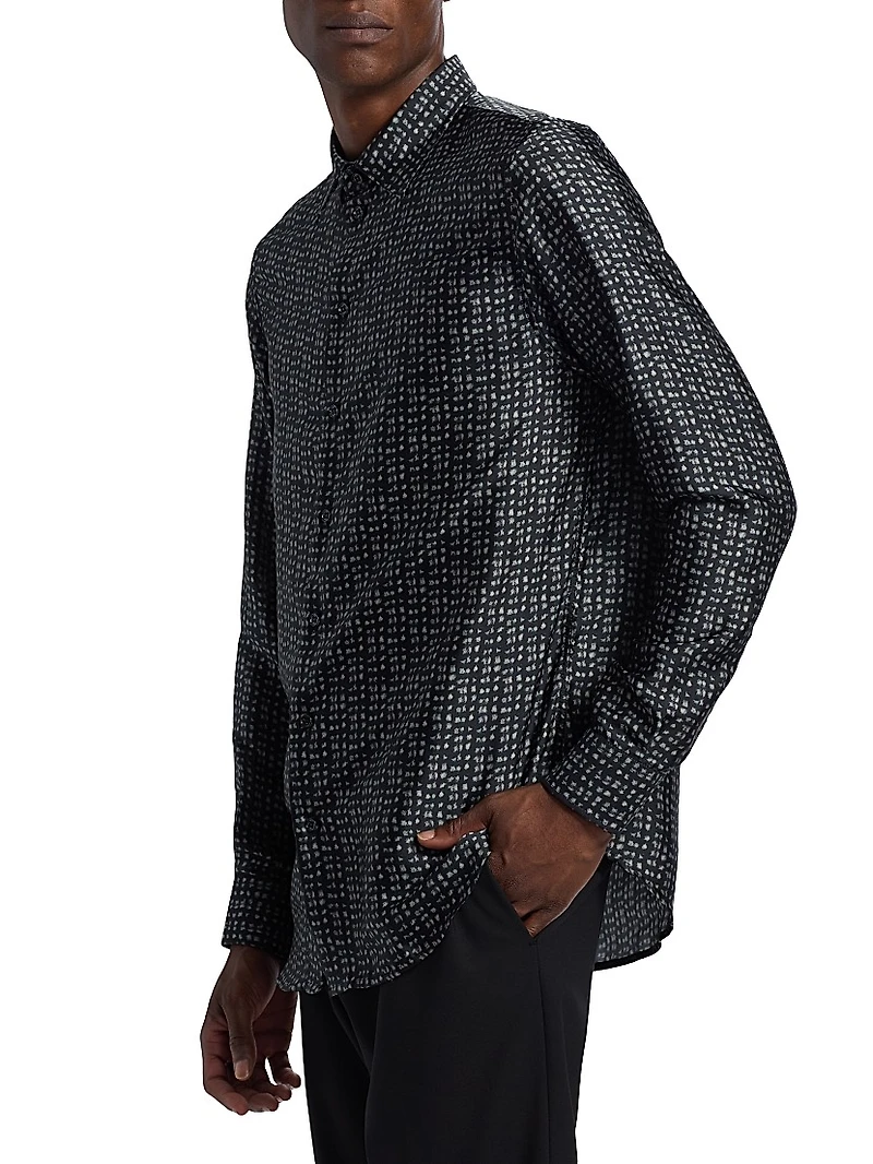 Charcoal Lines Stretch Sport Shirt