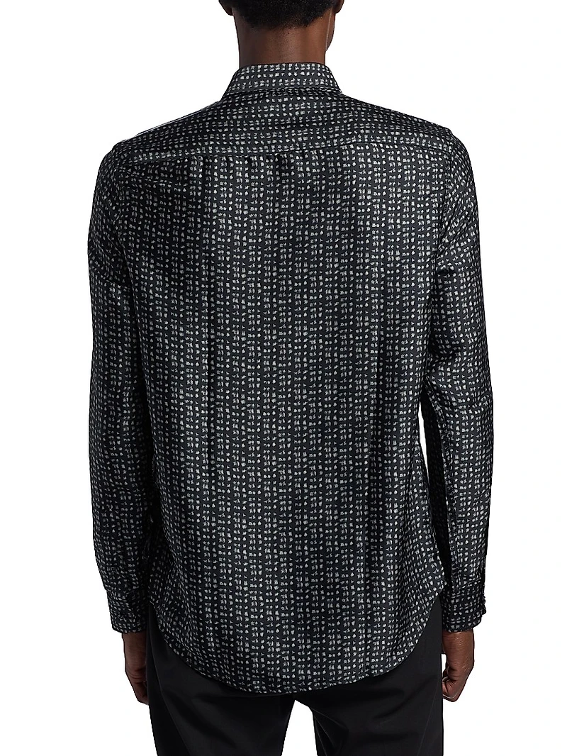 Charcoal Lines Stretch Sport Shirt