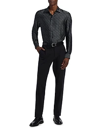 Charcoal Lines Stretch Sport Shirt