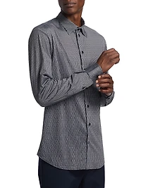 Geometric Button-Front Sport Shirt