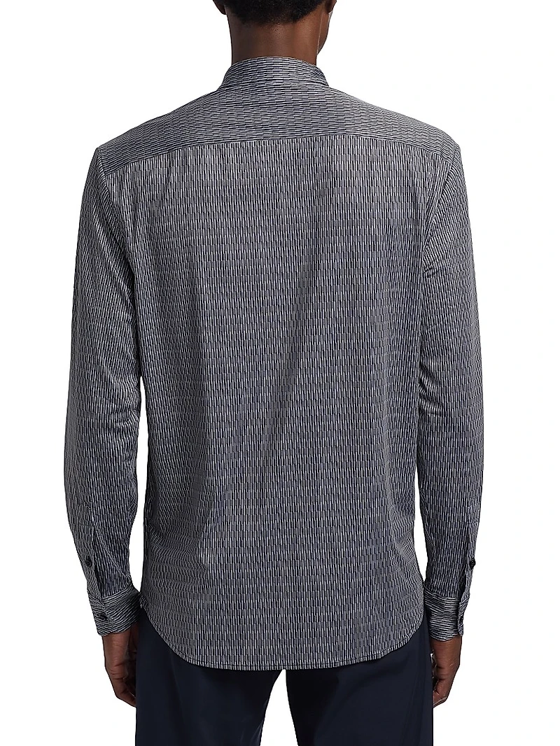 Geometric Button-Front Sport Shirt