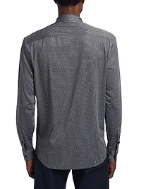 Geometric Button-Front Sport Shirt
