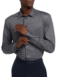 Geometric Button-Front Sport Shirt