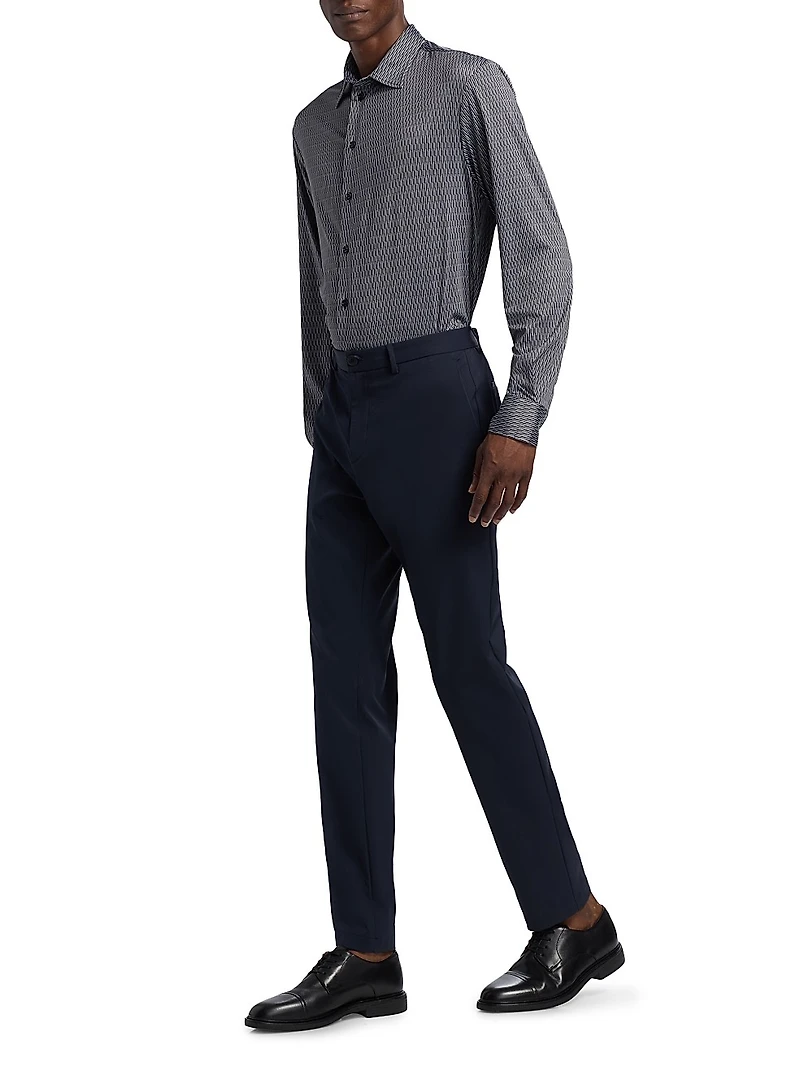 Geometric Button-Front Sport Shirt
