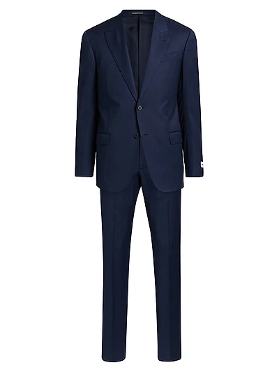 G-Line Herringbone Wool Single-Breasted Suit