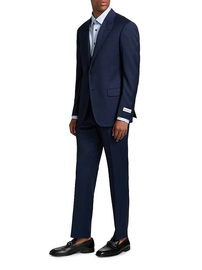 G-Line Herringbone Wool Single-Breasted Suit