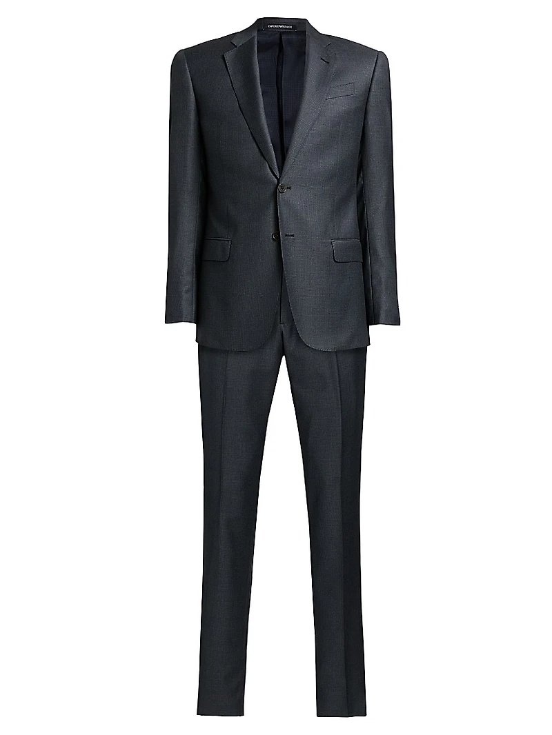 Micro Check Wool Single-Breasted Suit