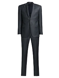 Micro Check Wool Single-Breasted Suit