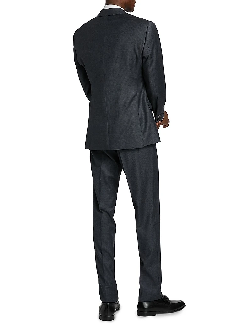 Micro Check Wool Single-Breasted Suit