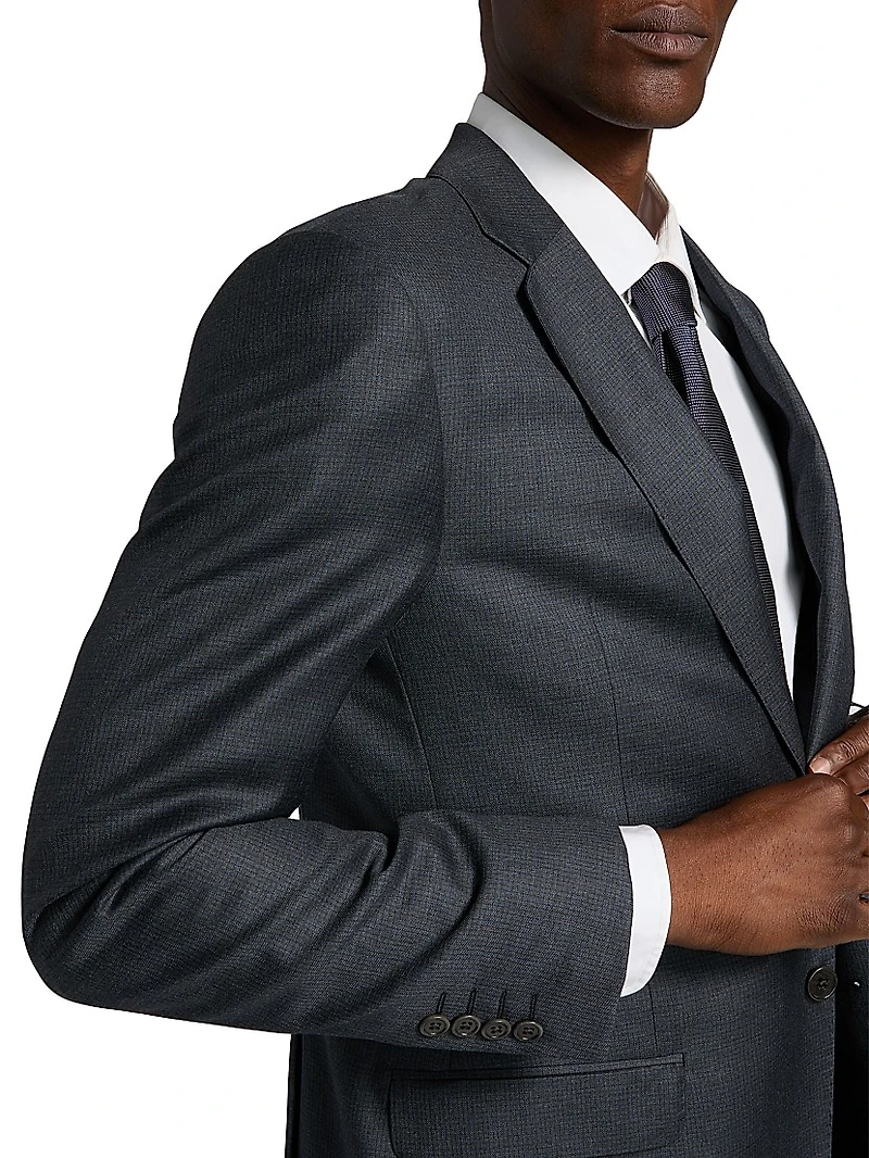 Micro Check Wool Single-Breasted Suit