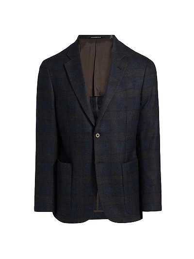 Patch Pocket Plaid Wool Sport Coat