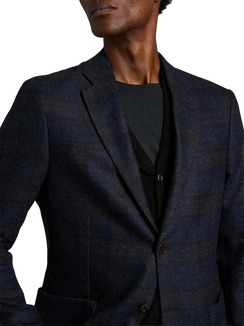 Patch Pocket Plaid Wool Sport Coat