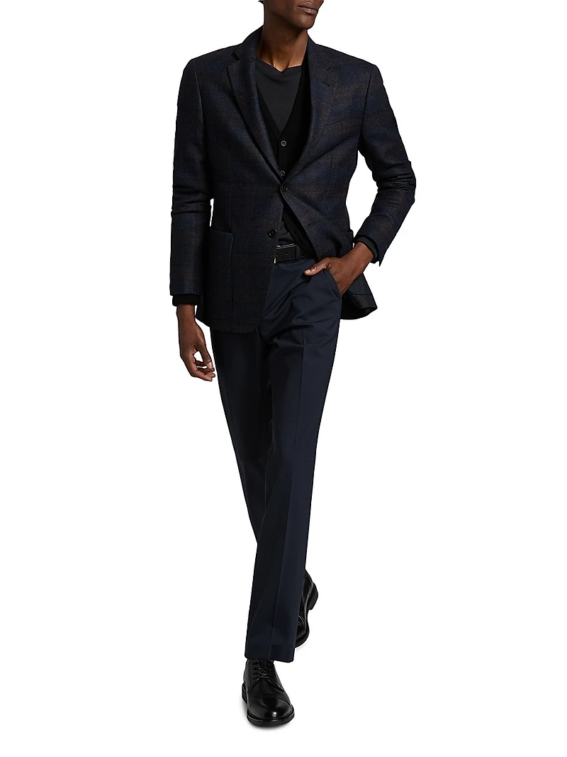 Patch Pocket Plaid Wool Sport Coat