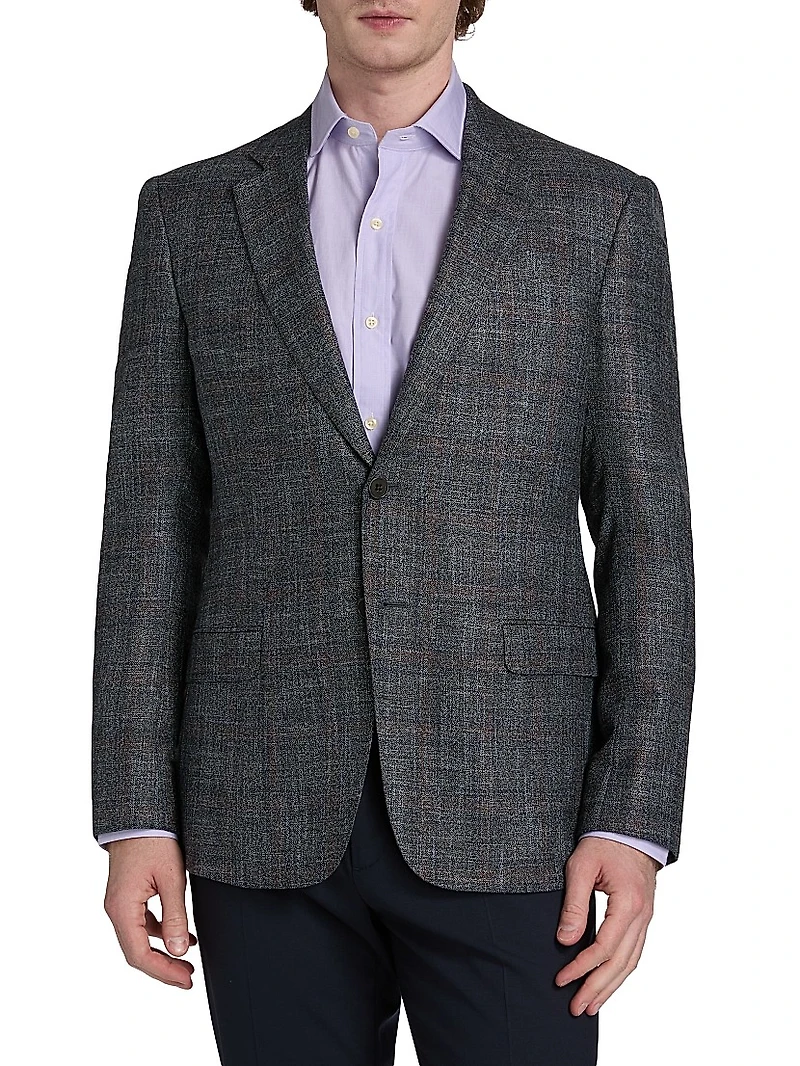 Textured Wool-Blend Sport Coat