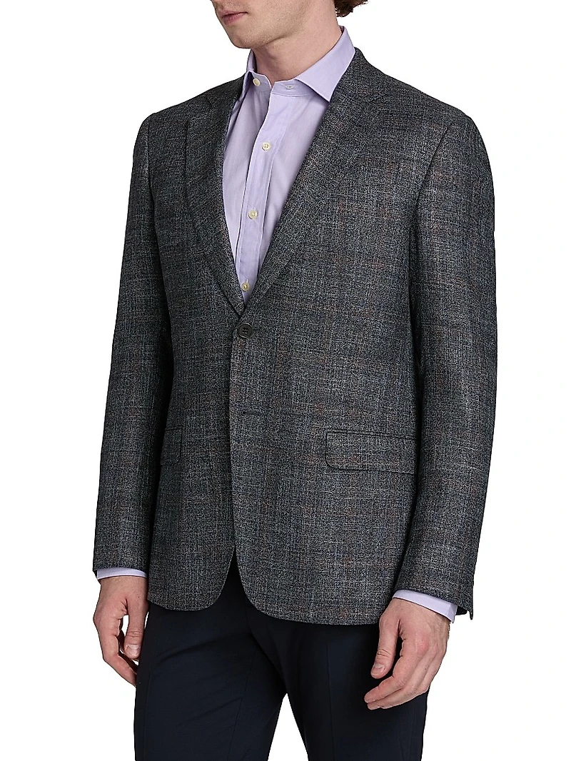 Textured Wool-Blend Sport Coat