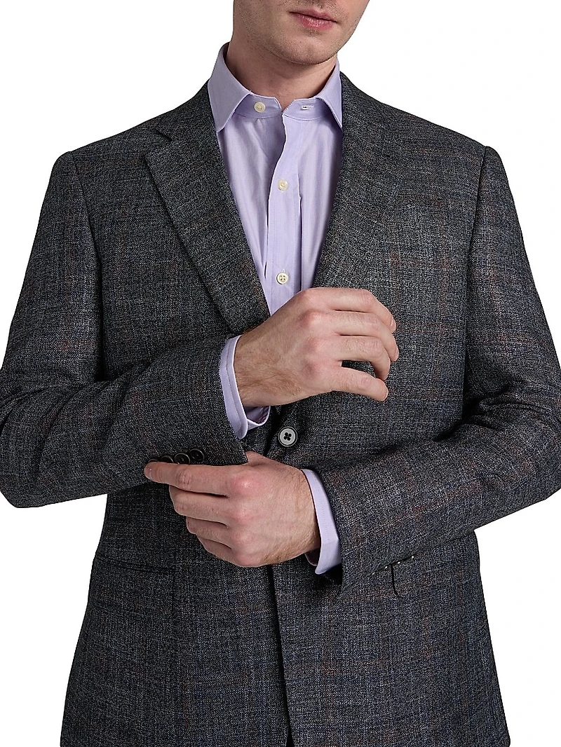 Textured Wool-Blend Sport Coat