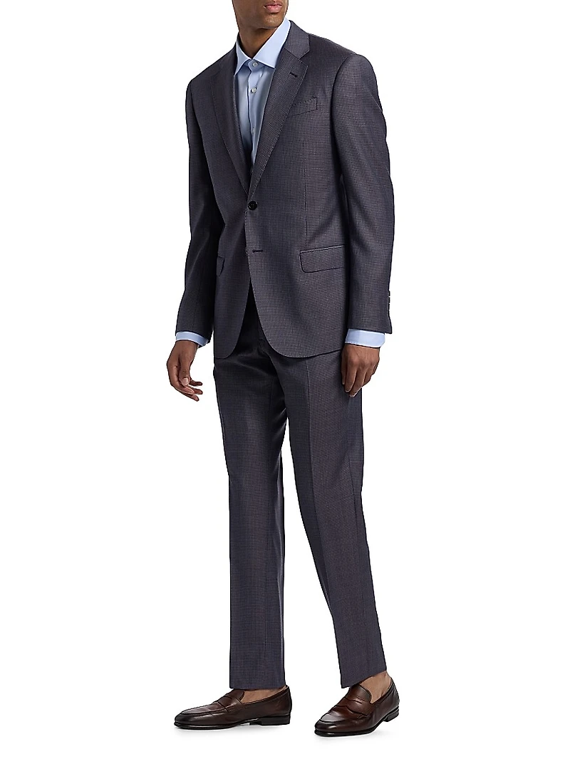 Micro Houndstooth Wool Suit