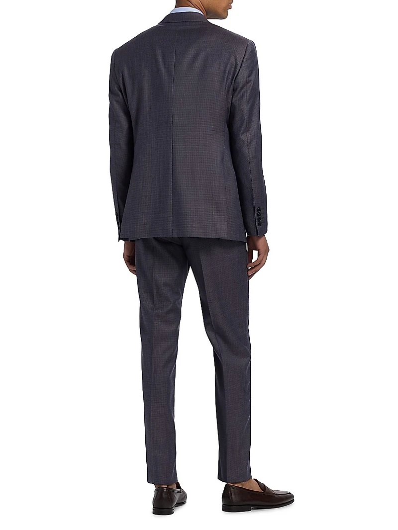Micro Houndstooth Wool Suit