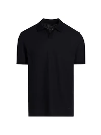 Chain Stitch Cotton Polo Shirt
