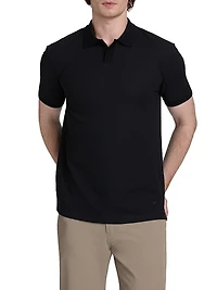 Chain Stitch Cotton Polo Shirt