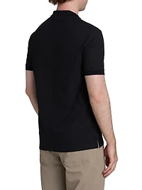 Chain Stitch Cotton Polo Shirt