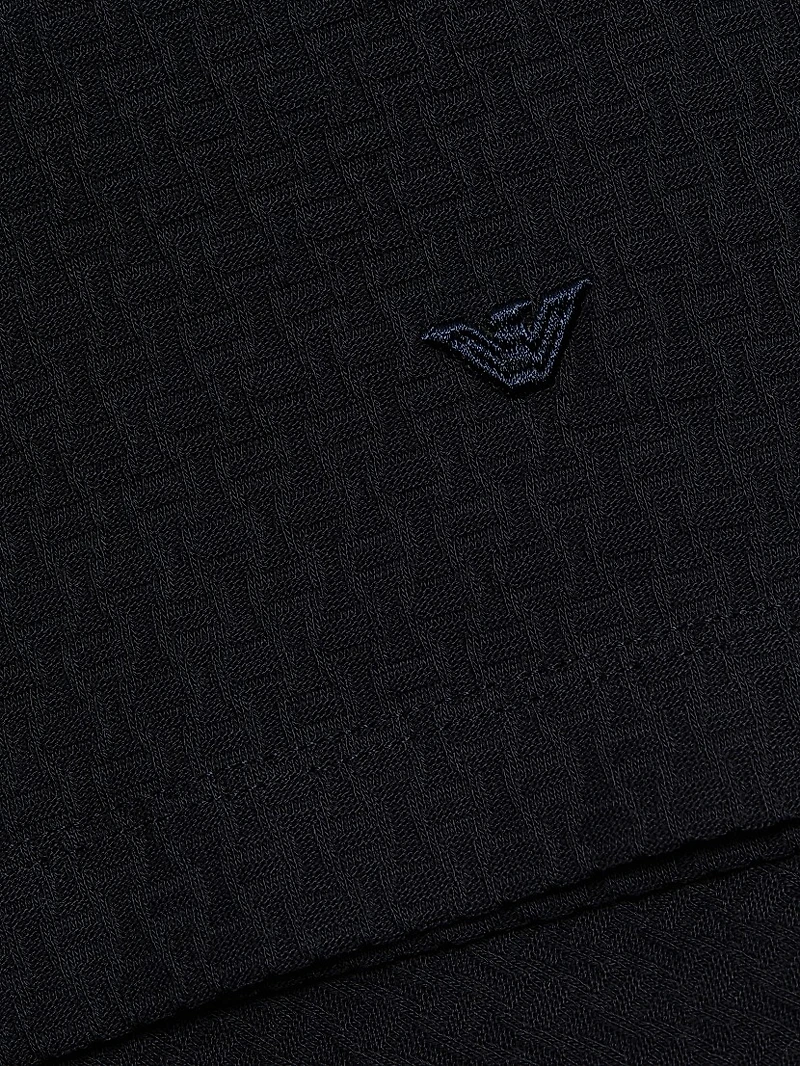 Chain Stitch Cotton Polo Shirt
