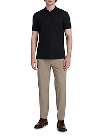 Chain Stitch Cotton Polo Shirt