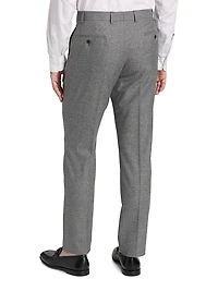 Flat Front Wool-Cotton Trousers